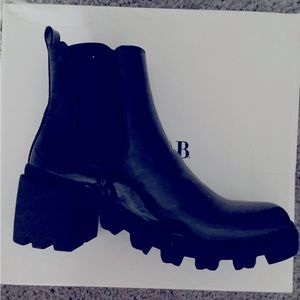 Black Patent Leather Chelsea Lug Boot